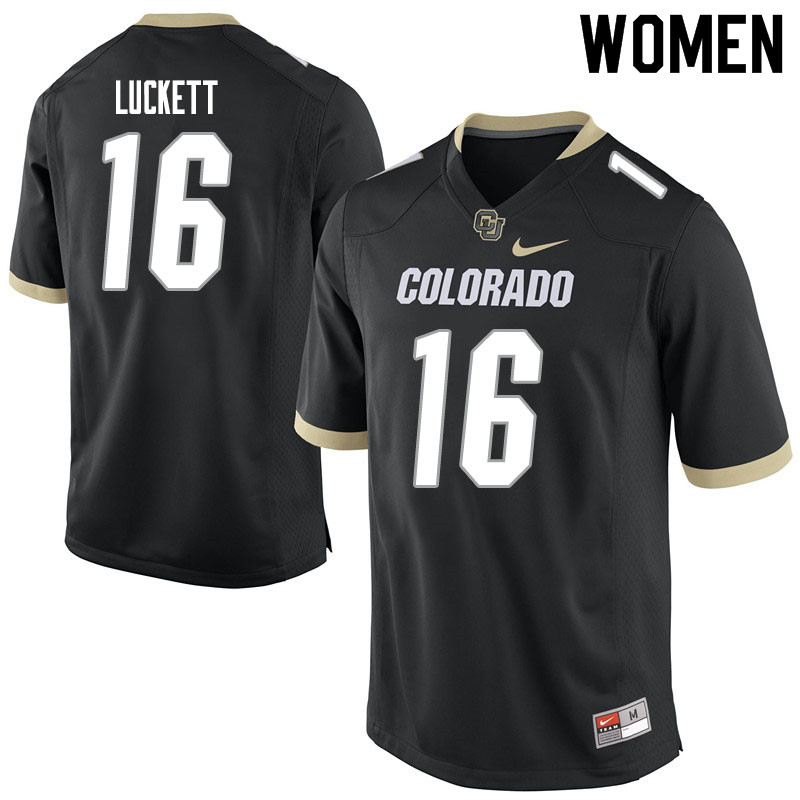 Women #16 Tarik Luckett Colorado Buffaloes College Football Jerseys Sale-Black